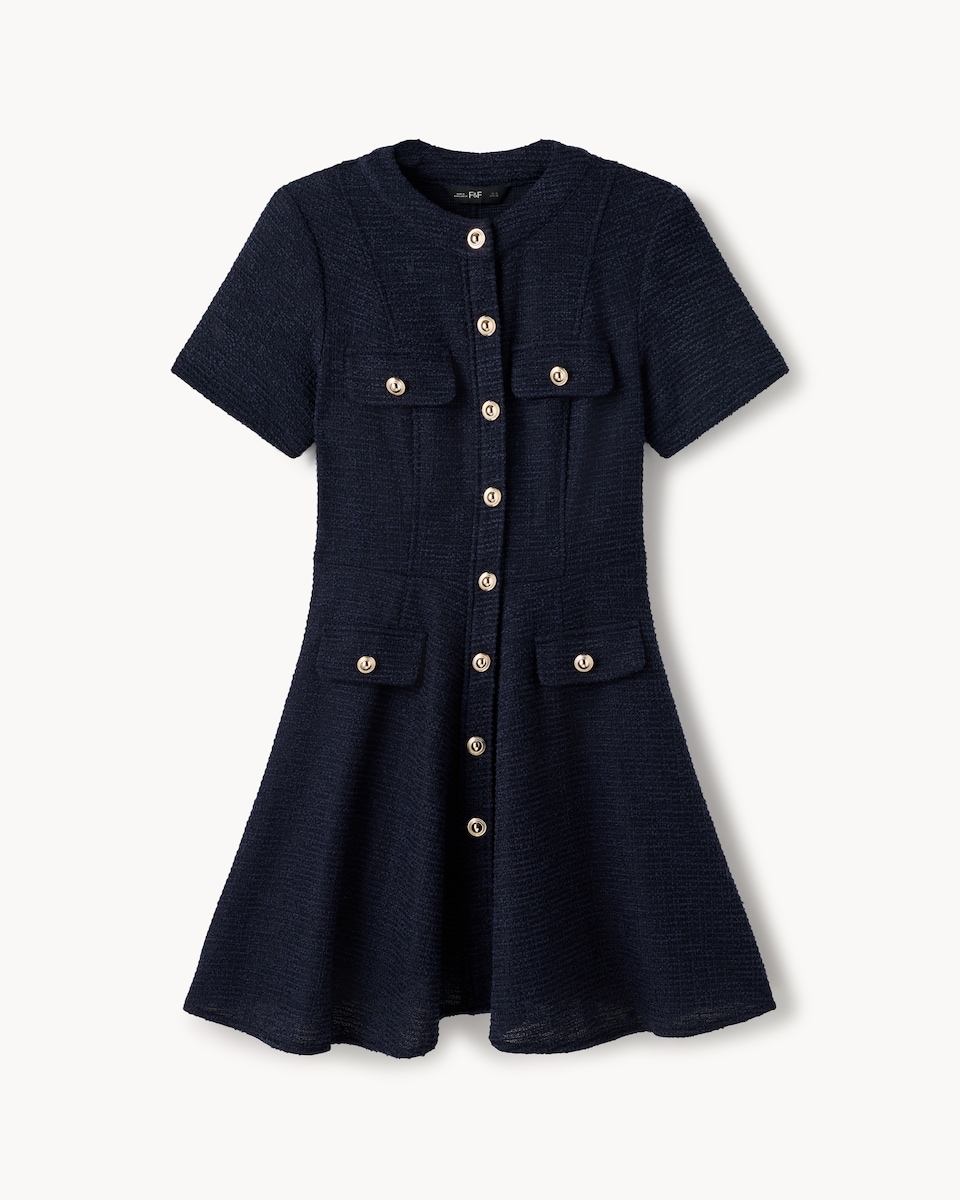 image 1 of The F&F Edit Boucle Mini Dress in Navy