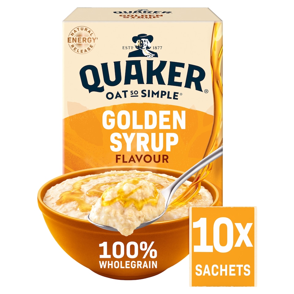 image 1 of Quaker Oat So Simple Porridge Sachets - Golden Syrup 10x36g