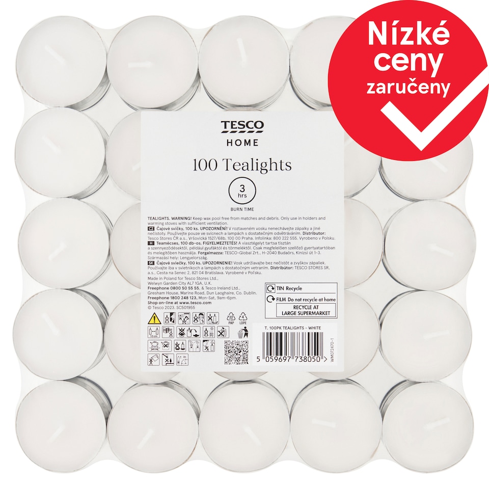 Tesco Home Čajové svíčky 100 ks
