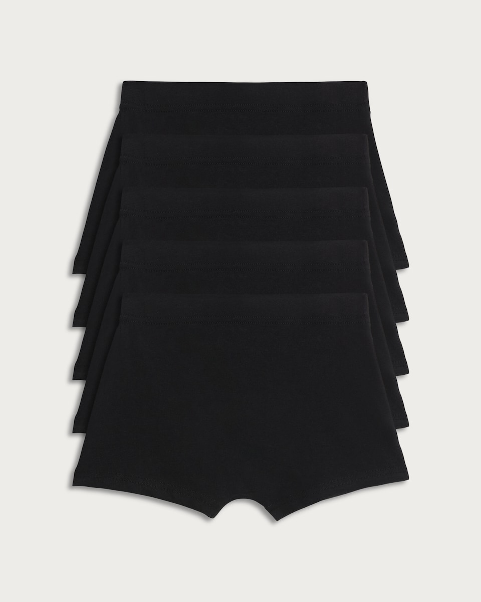 image 1 of F&F Boys 5-Pack Cotton Rich Trunks in Black