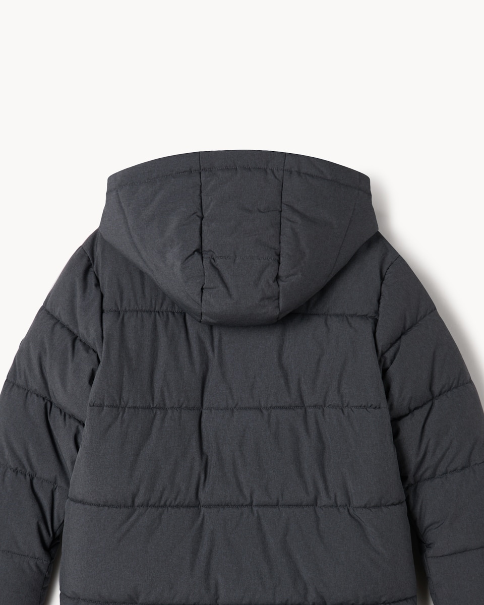 image 1 of F&F Boys Longline Padded Coat in Grey