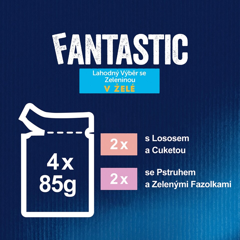 obrázok 1 z Felix Fantastic kapsičky pre mačky losos, pstruh v želé 4 x 85 g