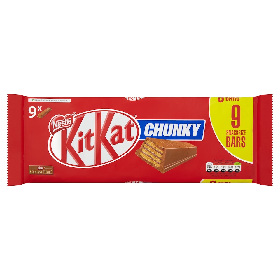 image 1 of Kit Kat Chunky Milk Chocolate Bar Multipack 32g 9 Pack
