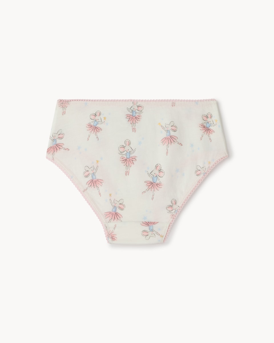 image 1 of F&F Girls 10-Pack Pure Cotton Ballerina Mouse Briefs in Multi