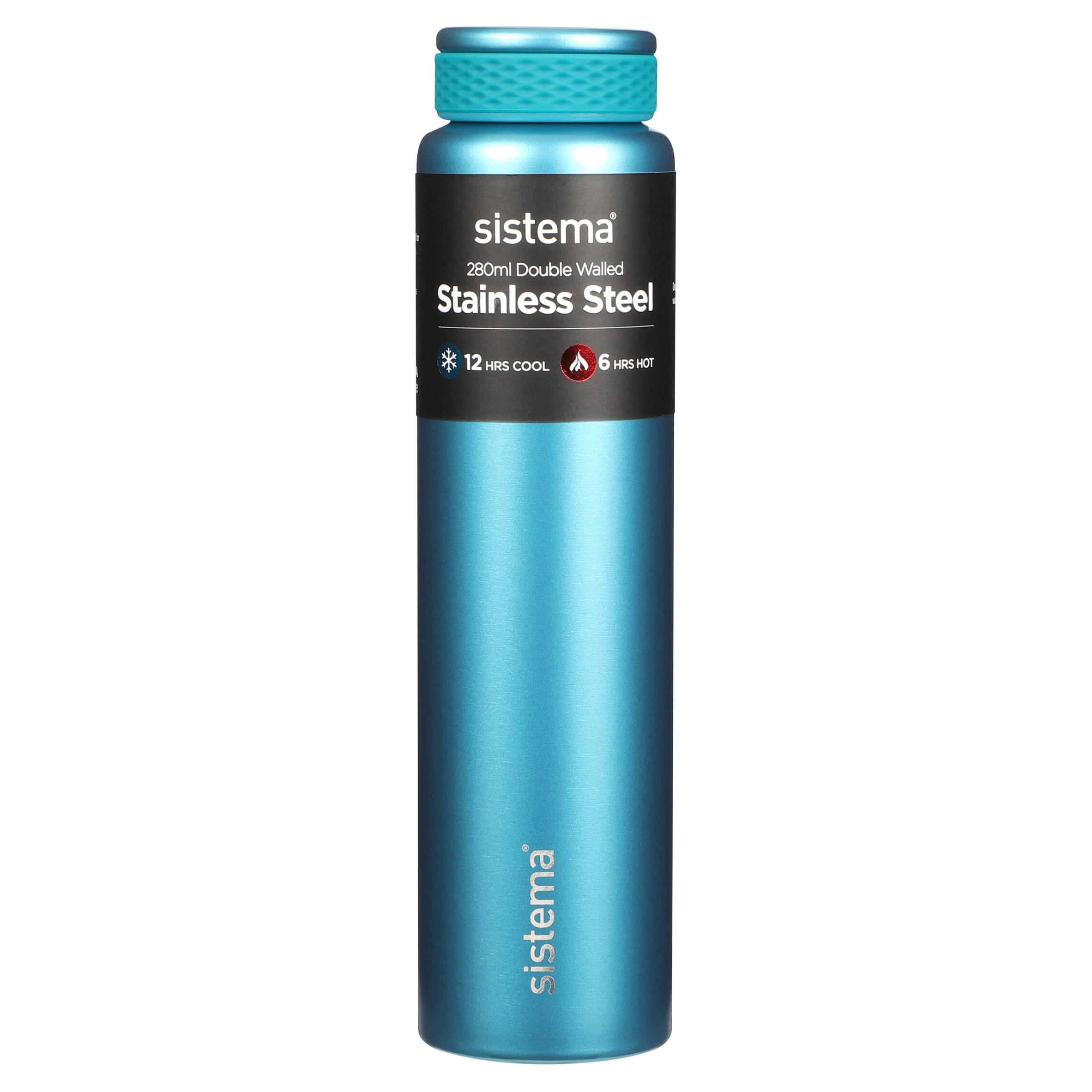 Sistema Chic Stainless Steel Water Bottle Assorted 280ml