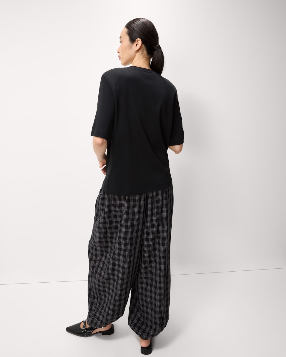 image 1 of F&F Pure Cotton Shoulder Pad T-Shirt in Black