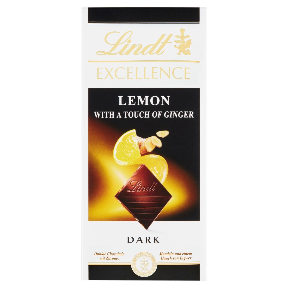 Lindt Excellence Dark Chocolate Lemon with a Touch of Ginger 100g