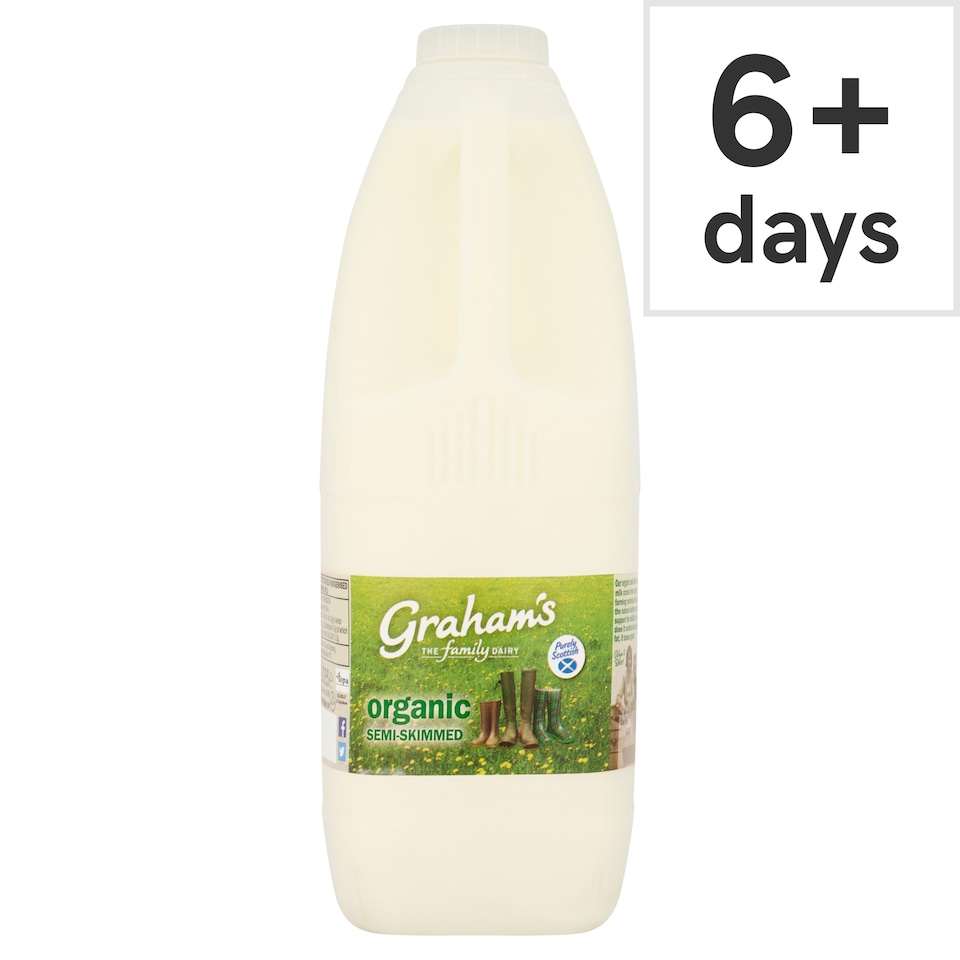 Graham's Organic Semi-Skimmed Milk 2 Litre