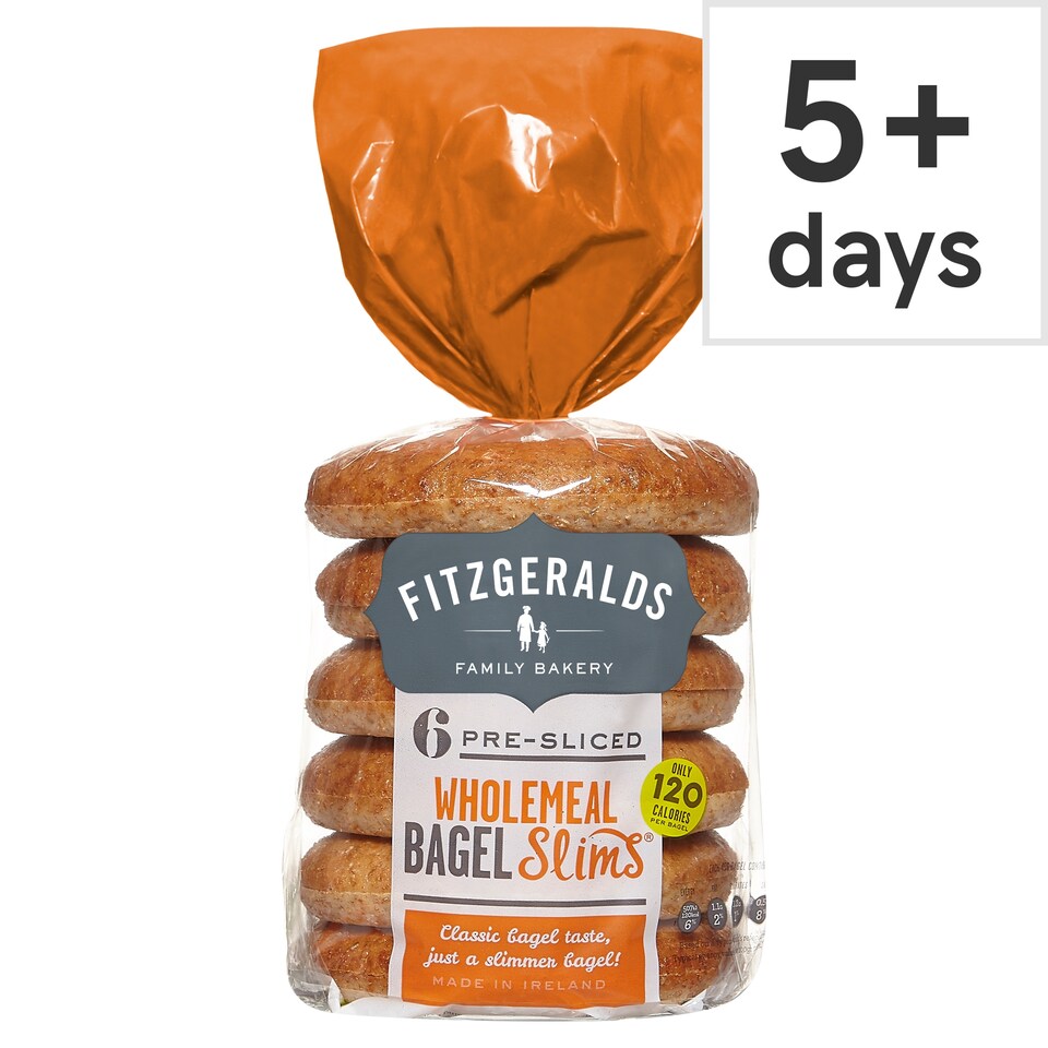 Fitzgeralds 6 Wholemeal Bagel Slims 263G