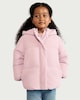 image 1 of F&F Girls Shower Resistant Hooded Padded Coat in Pink