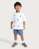 image 2 of F&F Boys Pure Cotton Tropical Print T-Shirt in White