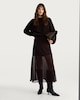 image 2 of F&F Semi Sheer Chiffon Midi Skirt in Brown