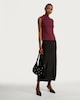 image 2 of F&F Cotton Modal Blend High Neck Sleeveless Top in Burgundy