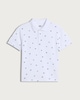 image 4 of F&F Boys Pure Cotton Seaside Print Polo Shirt in White