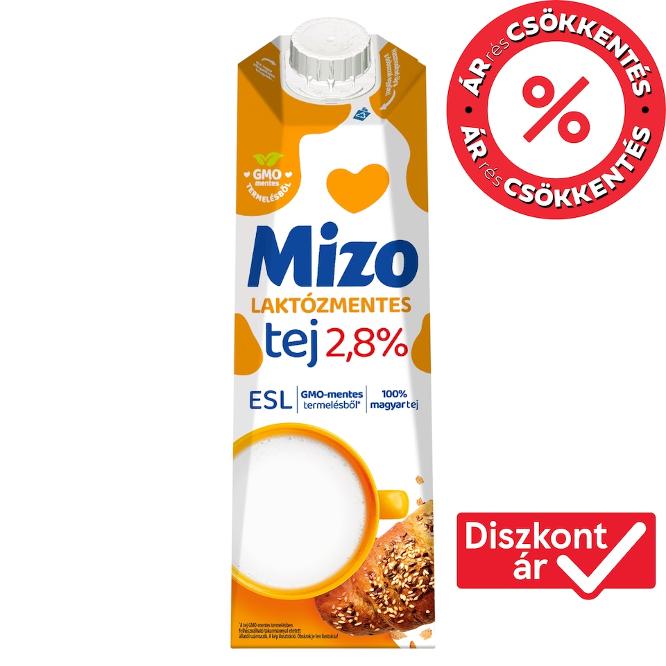 Mizo ESL félzsíros laktózmentes tej 2,8% 1 l