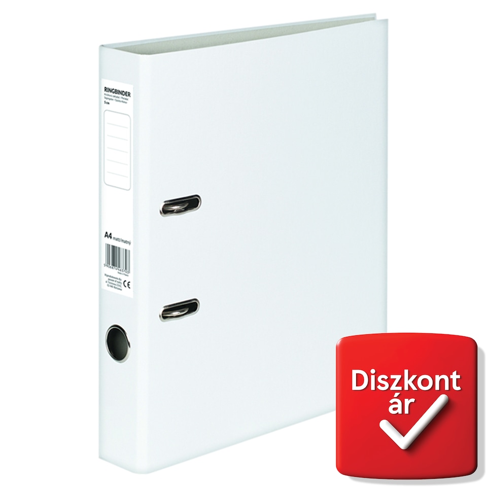 White Ring Binder A4 Matt 5 cm