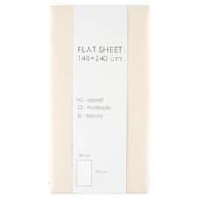 White Alyssum Polycotton Flat Sheet 140 cm x 240 cm