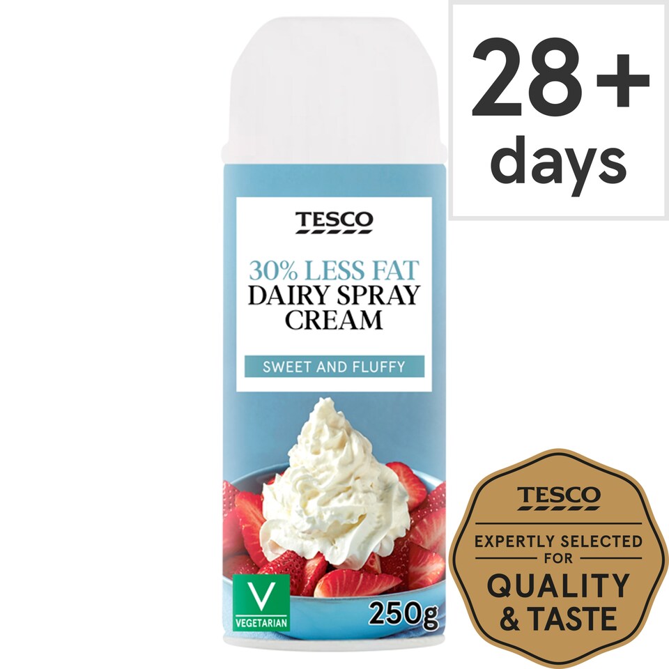 Tesco 30% Less Fat Dairy Spray Cream 250G