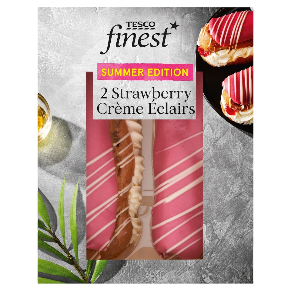 Tesco Finest 2 Strawberry Creme Eclairs