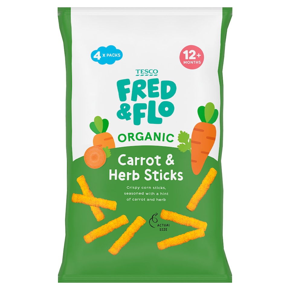 FRED & FLO Organic Carrot & Herb Sticks 15g x 4