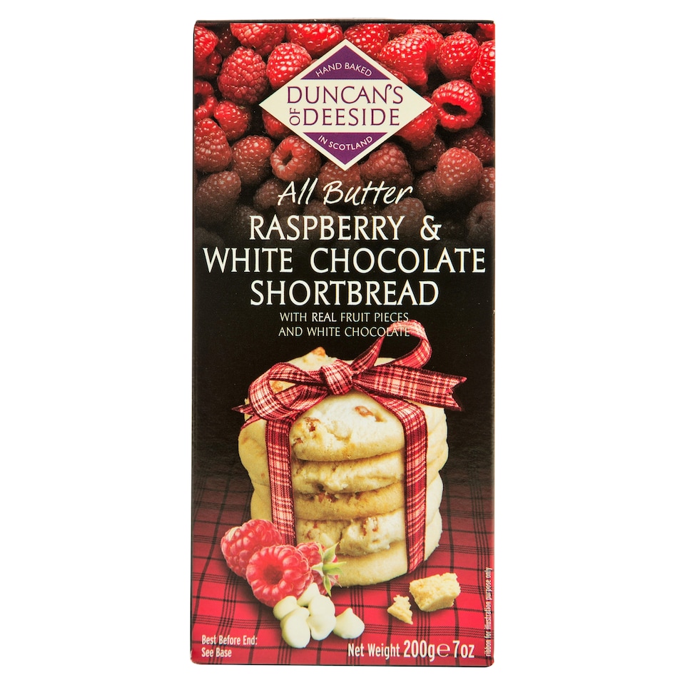 Duncans Of Deeside Raspberry & White Chocolate Shortbread 200G