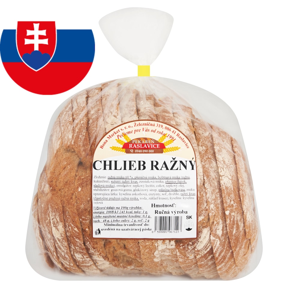 obrázok 1 z Pekáreň Raslavice Chlieb ražný 500 g
