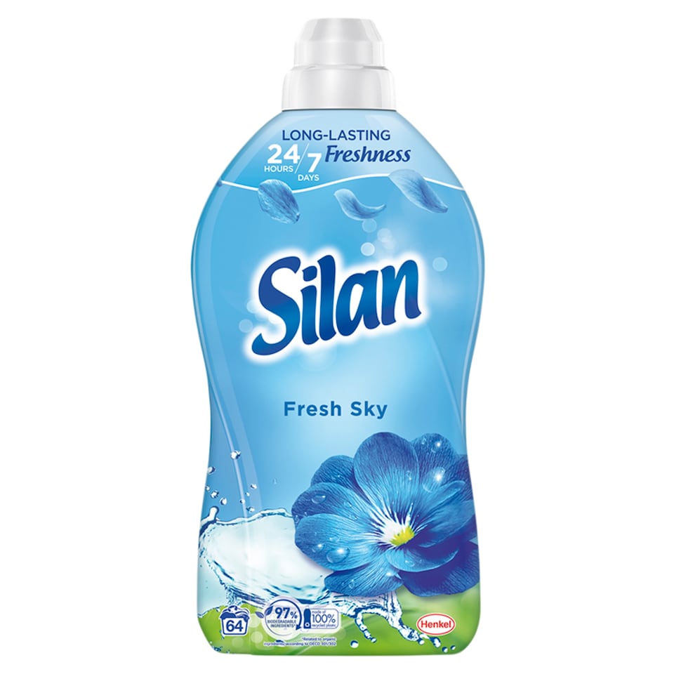 image 1 of Silan Fresh Sky Concentrated Fabric Softener 64 Washes 1408ml