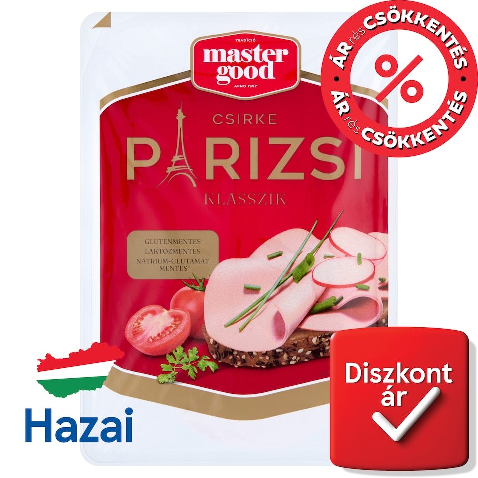 Master Good Klasszik szeletelt, füst ízesítésű csirke párizsi 90 g  1. kép