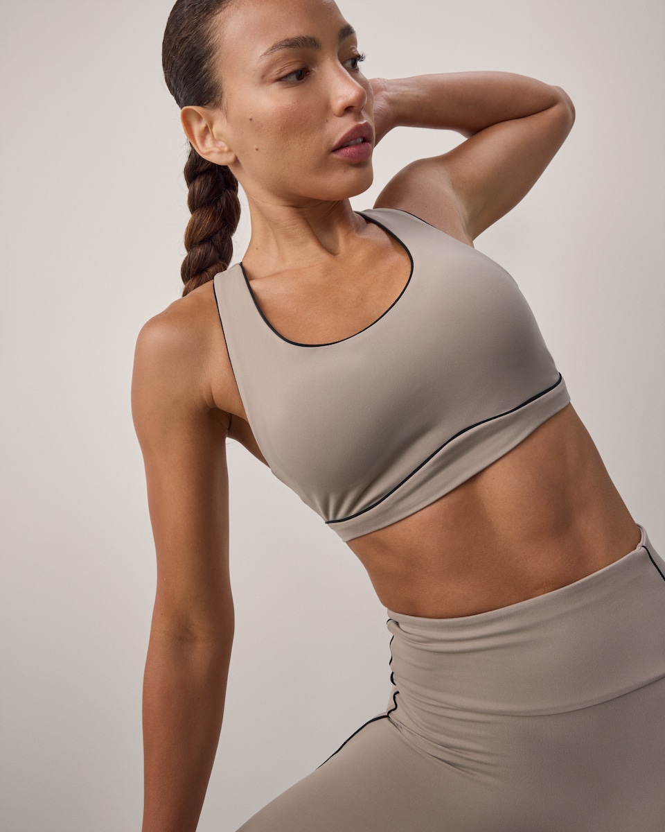 image 1 of F&F Active EVERYHOUR Cropped Racerback Vest in Neutral