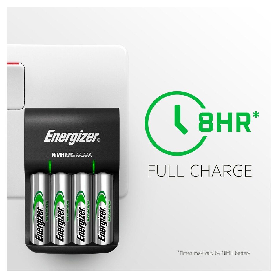 image 1 of Energizer Base Charger with 4 AA rechargeable Batteries included
