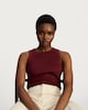 image 1 of F&F Cotton Rich Ribbed Racer Vest in Burgundy