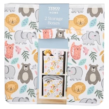 Tesco Animal Print Flat Pack Boxes 2pk