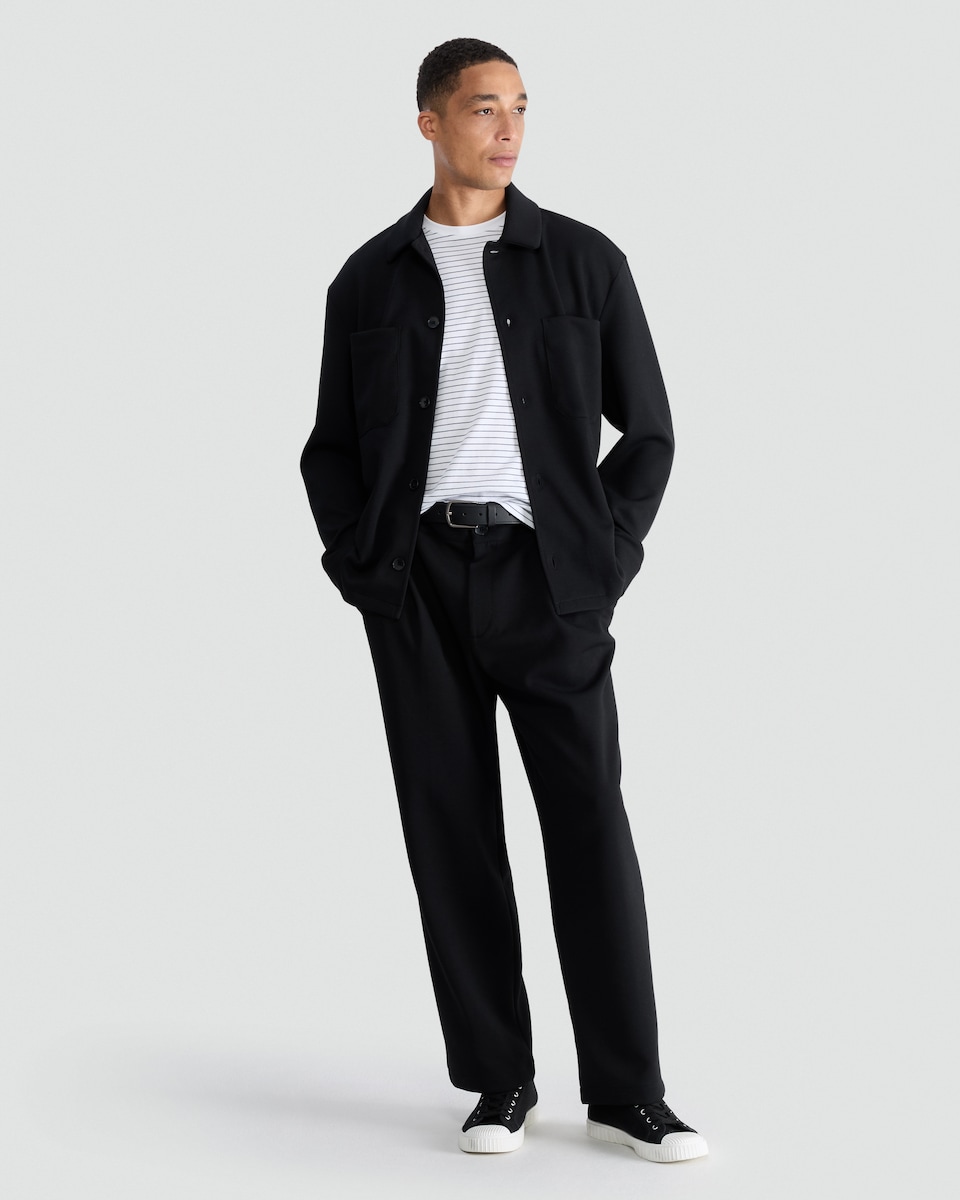 image 1 of The F&F Edit Cupro Co-ord Shirt Jacket in Black