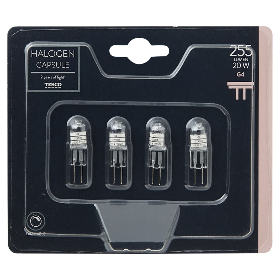 image 1 of Tesco Halogen 20W G4 4 Pack