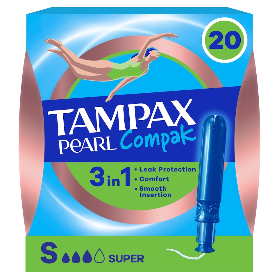 image 1 of Tampax Compak Pearl Tampons Super 20CT