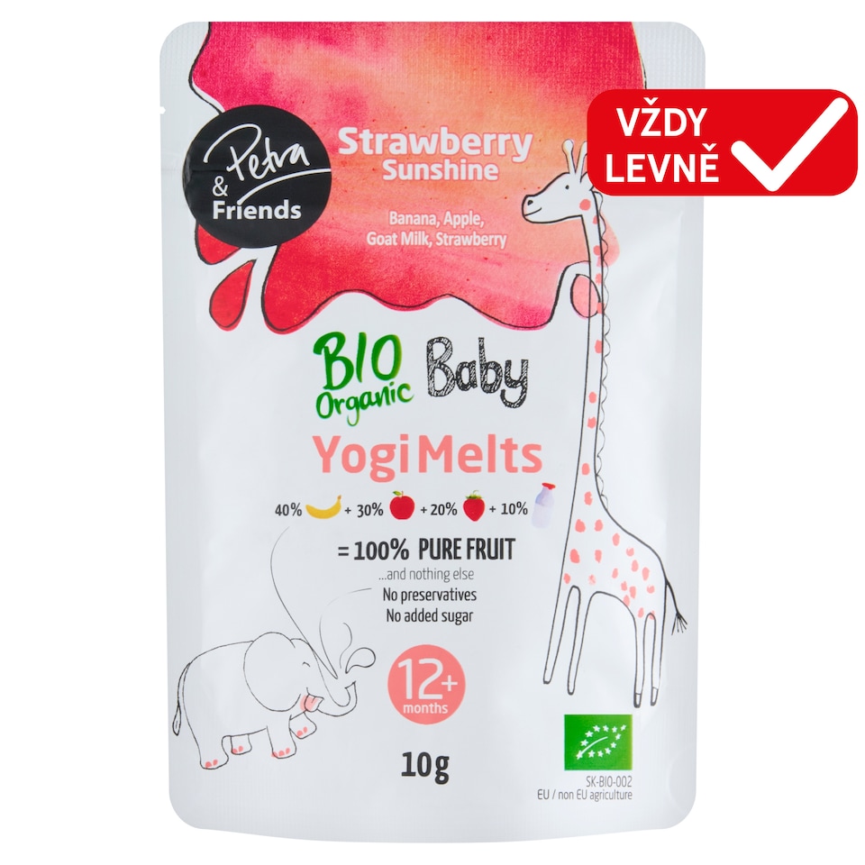 image 1 of Petra & Friends Yogi Melts Strawberry Sunshine Organic Freeze-Dried Goat Milk Snack 10g