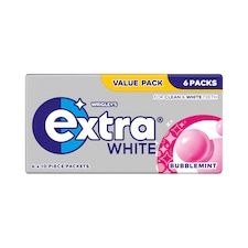 Extra White Bubblemint Sugarfree Chewing Gum Multipack 6x10 Pieces