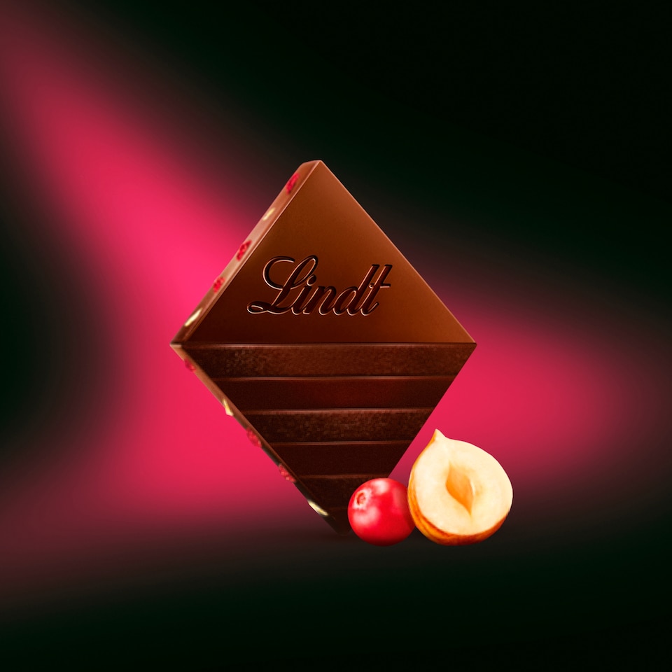 image 1 of Lindt Cranberry Almond & Hazelnut Dark Chocolate Bar 100G