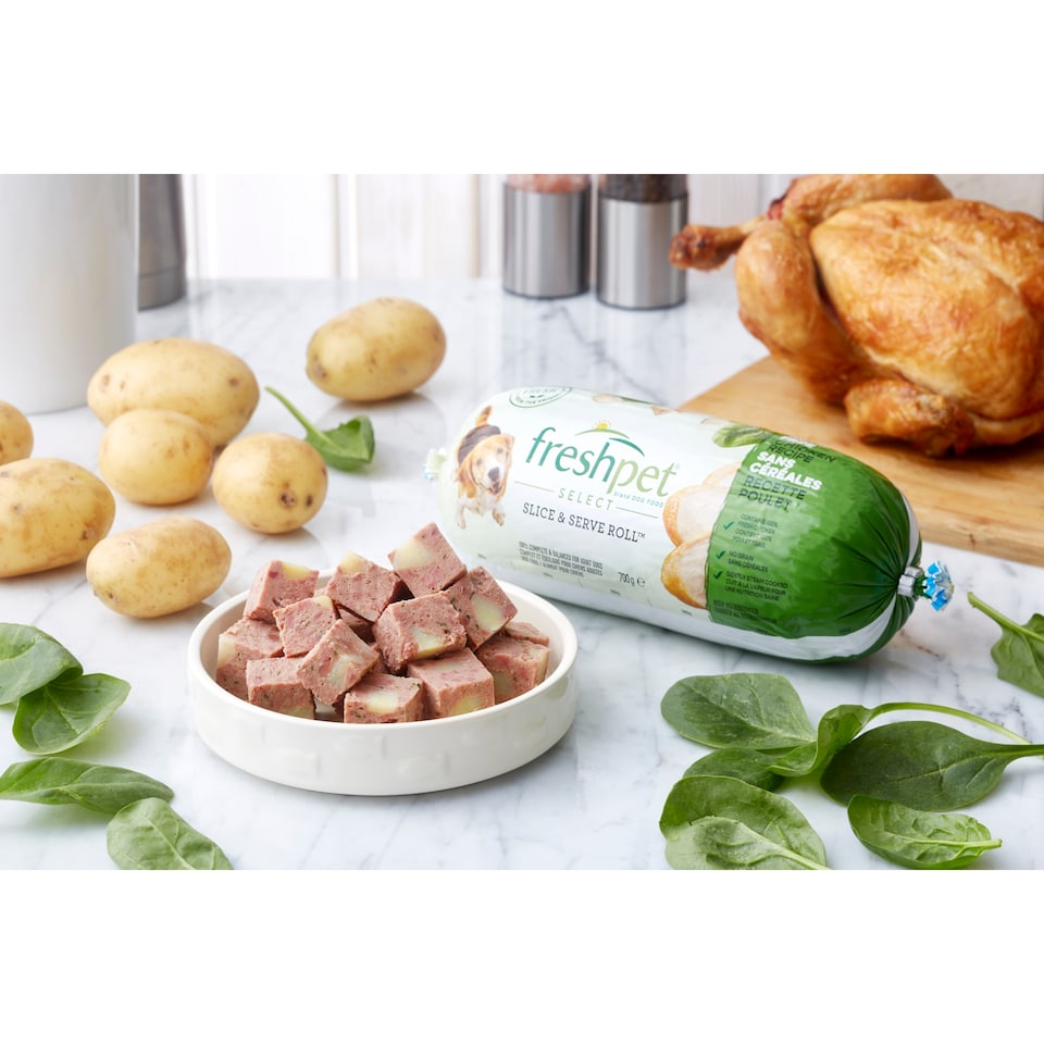 image 1 of Freshpet Grain Free Chicken & Turkey Recipe with Potato & Spinach Roll Dog Food 700g