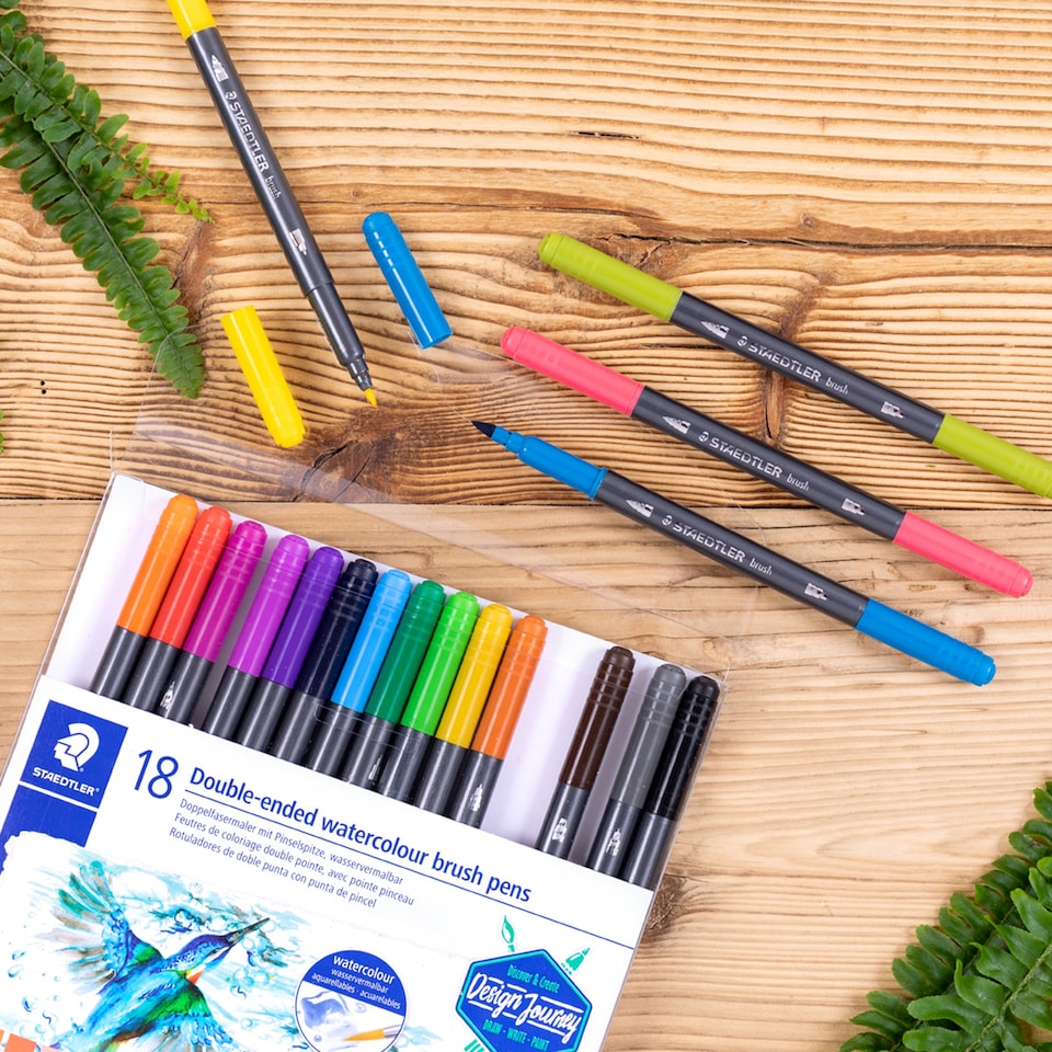 image 1 of Staedtler double ended Watercolour pens 18pk
