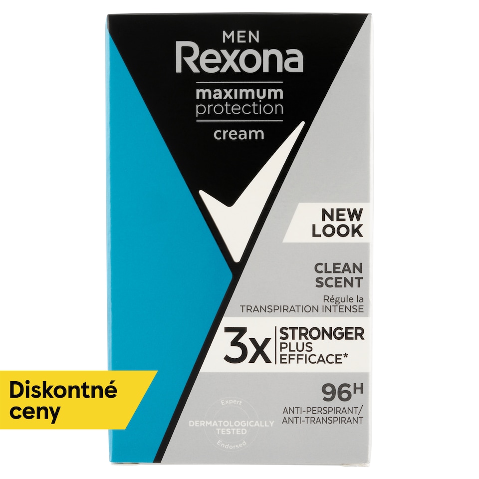 obrázok 1 z Rexona Men Maximum Protection Clean Scent tuhý krémový antiperspirant pre mužov 45 ml