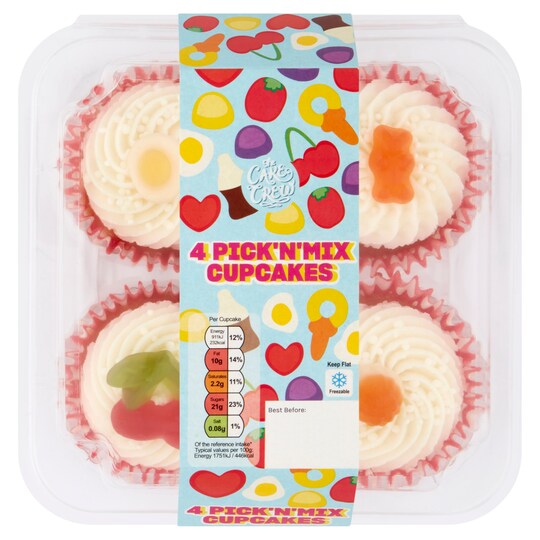 The Cake Crew Pick & Mix Cupcakes 4 Pack Tesco Groceries