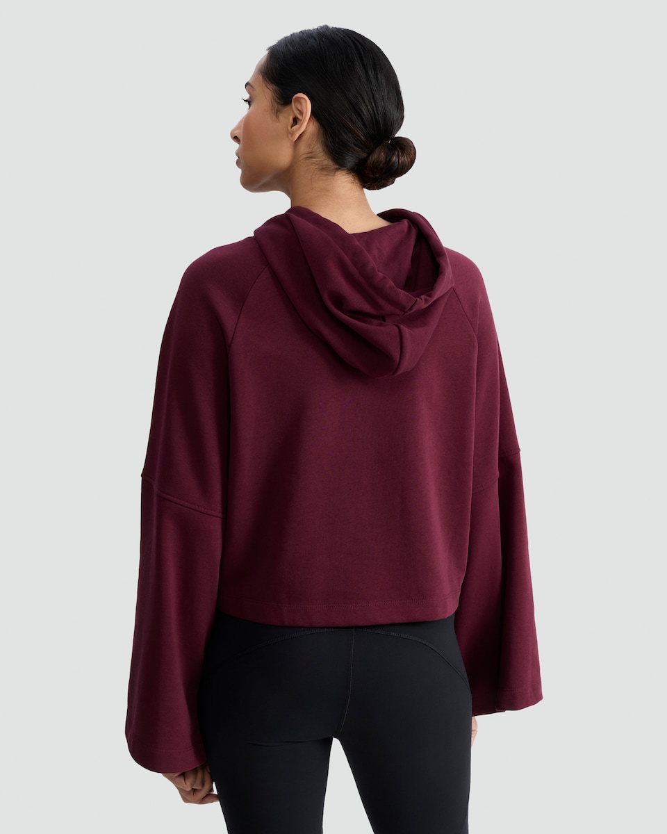 image 1 of F&F Active Cotton Rich Weekend Wellness Studio Hoodie in Burgundy