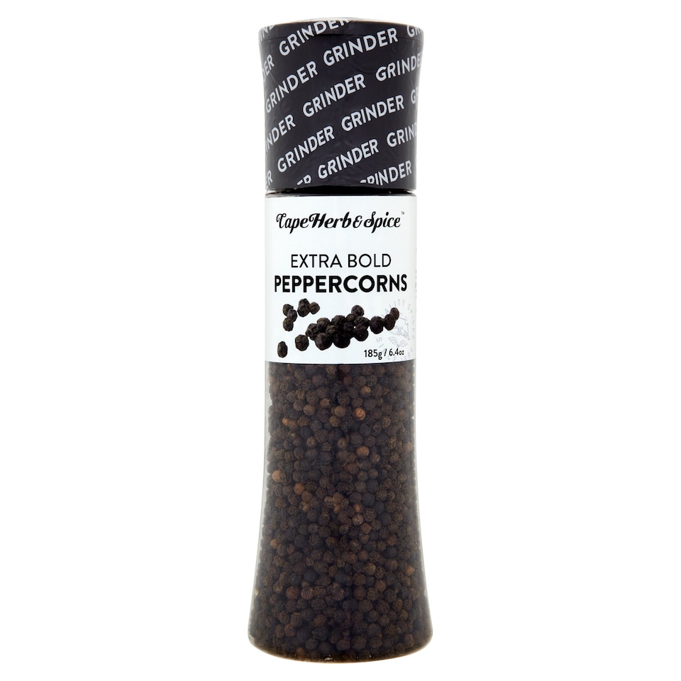 CAPE HERB & SPICE EXTRA BOLD BLACK PEPPERCORNS 185g