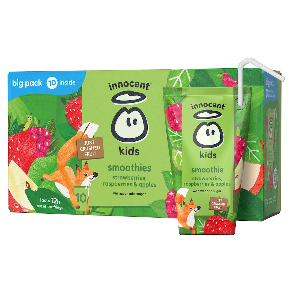 image 1 of innocent Kids Smoothies Strawberries, Raspberries & Apples 10 x 150ml