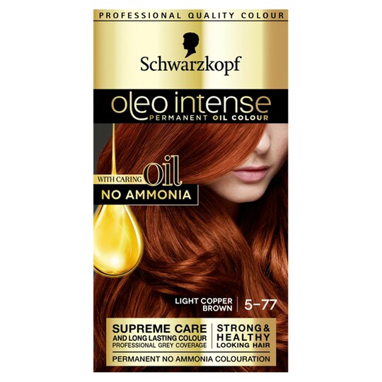 Schwarzkopf Oleo Light Copper Brown 577 Permanent Hair Dye Tesco