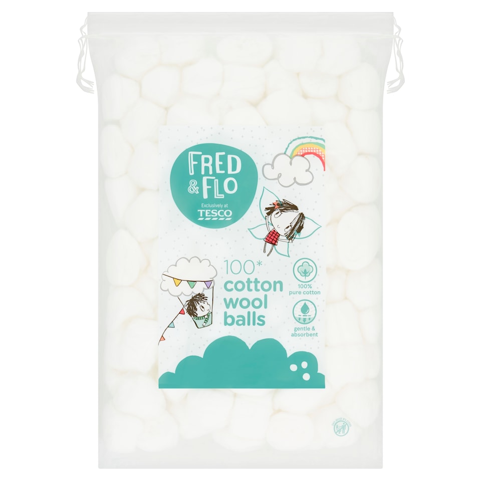 Fred & Flo 100 Cotton Wool Balls