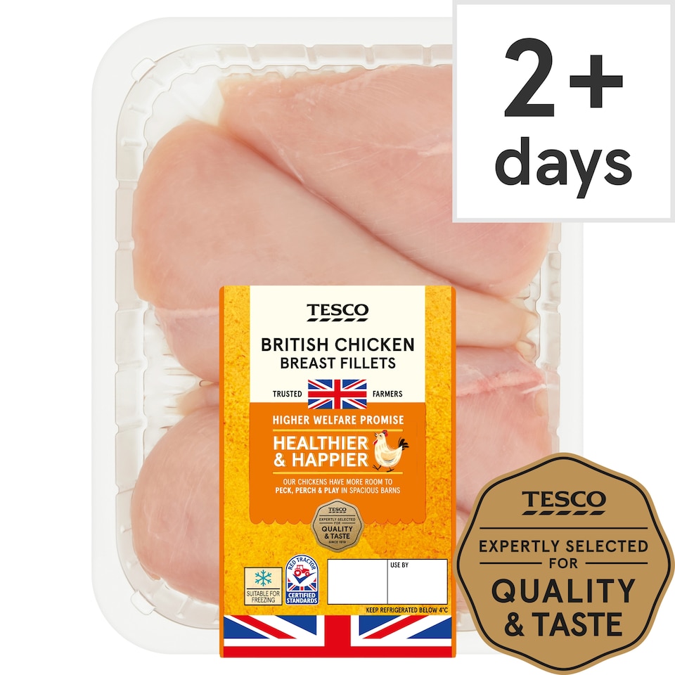 Tesco British Chicken Breast Fillets 650G