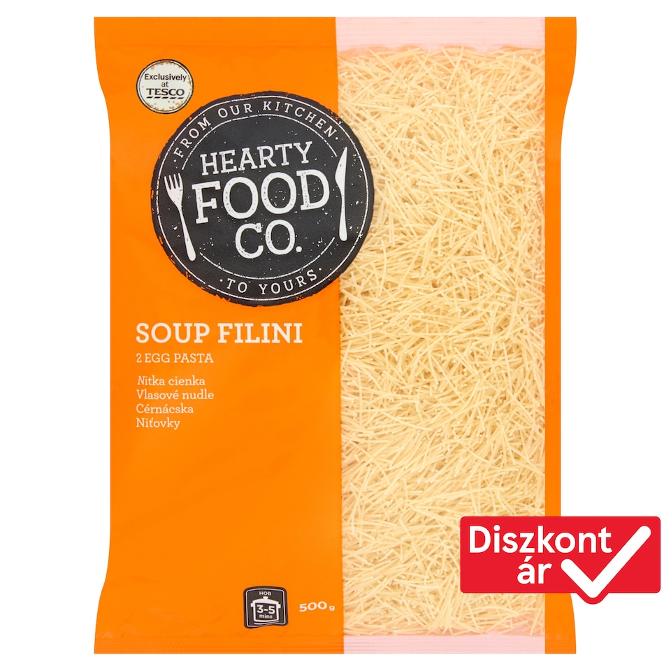 Hearty Food Co. cérnácska 2 tojásos száraztészta 500 g