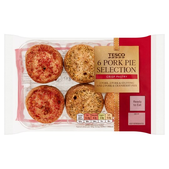 Tesco 6 Pork Pie Selection 300G Tesco Groceries